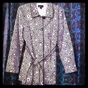 AB Studio Black and white geometric design jacket